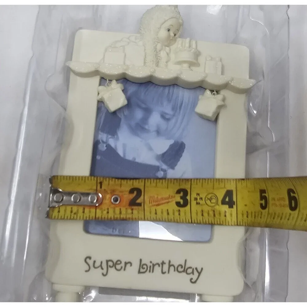Vintage Department 56 Porcelain Snowbabies 4x6 Picture Frame Super Birthday 7